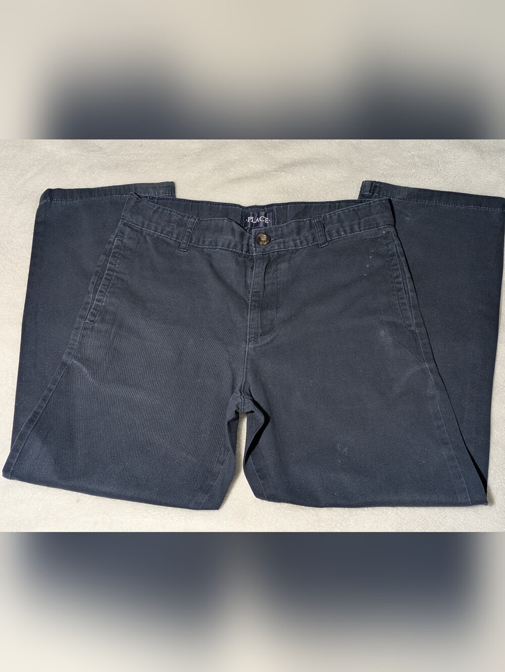 The Children's Place Boys Navy Blue Chino Uniform Pants Flat Front Size 8H